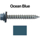 #14 x 2" Metal ROOFING SCREWS - Hex Washer Head - Self starting/self tapping - EPDM washer. Colored head.