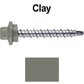 #10 x 1-1/2" Stainless Steel Mini Driller Sheet Metal Roofing Screw - Hex Washer Cap - Self starting metal to wood siding screws - EPDM washer. Colored head.