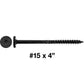 #15 Black Wafer Head Structural Lag Screws. Used for Log Construction, Timber Framing, Laminated Beams and Pole Barns Among Other Uses. T-30 Torx/Star Drive