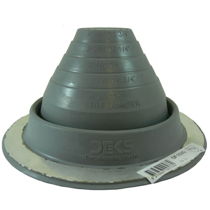 Dektite GRAY EPDM Flexible Round Pipe Flashing - Metal Roof Jack Pipe Boot - Metal Roofing Pipe Flashing