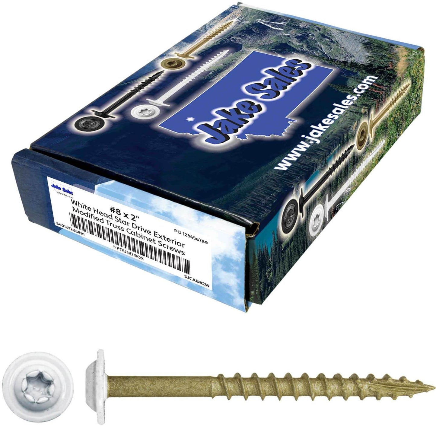 Bronze Star Exterior WHITE Coated Round Head - Cabinet Wood Screw with Torx/Star Drive Head. Multipurpose Exterior/Interior Coated Torx/Star Drive Wood Screws