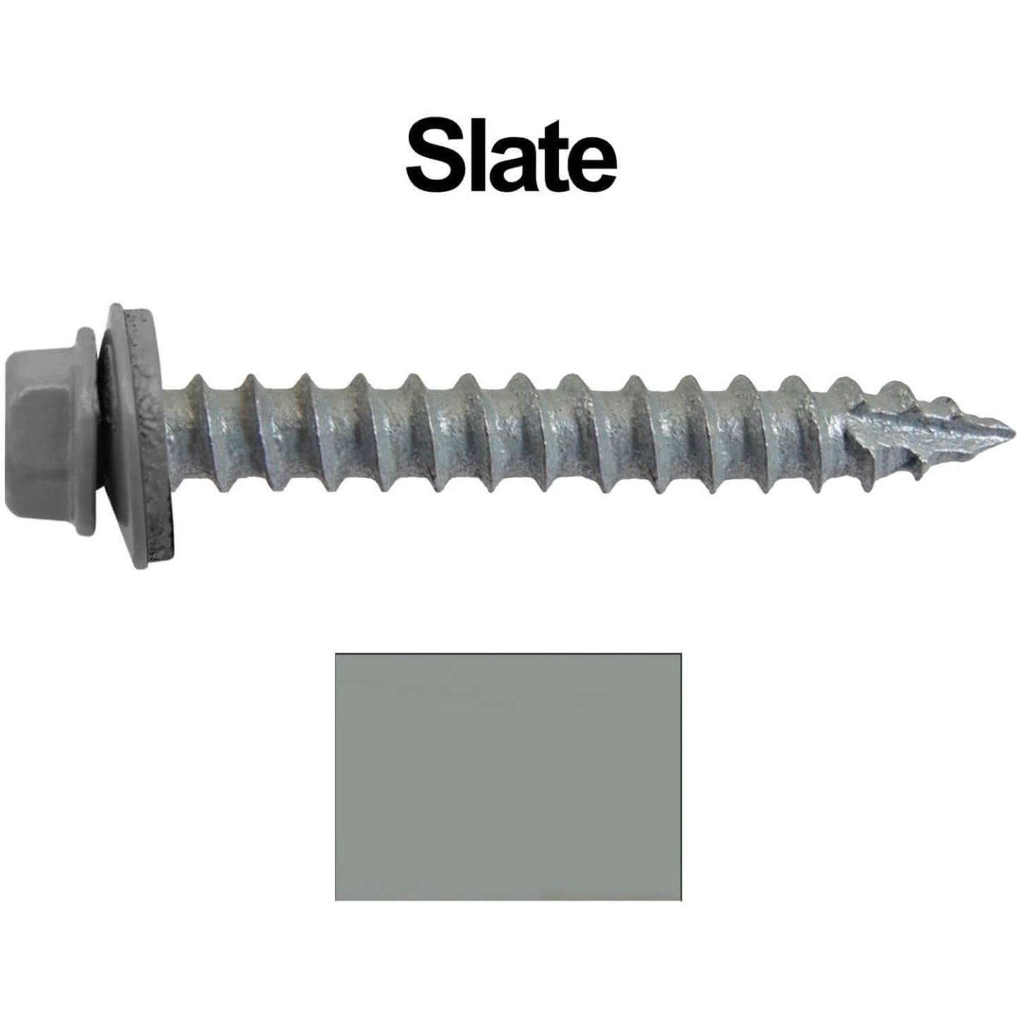 #14 x 2" Metal ROOFING SCREWS - Hex Washer Head - Self starting/self tapping - EPDM washer. Colored head.