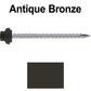 10 X 3“ HI-LO Zinc Aluminum Cap Metal Roofing Screws - Hex Washer Head - Self starting/self tapping - EPDM washer. Colored head.