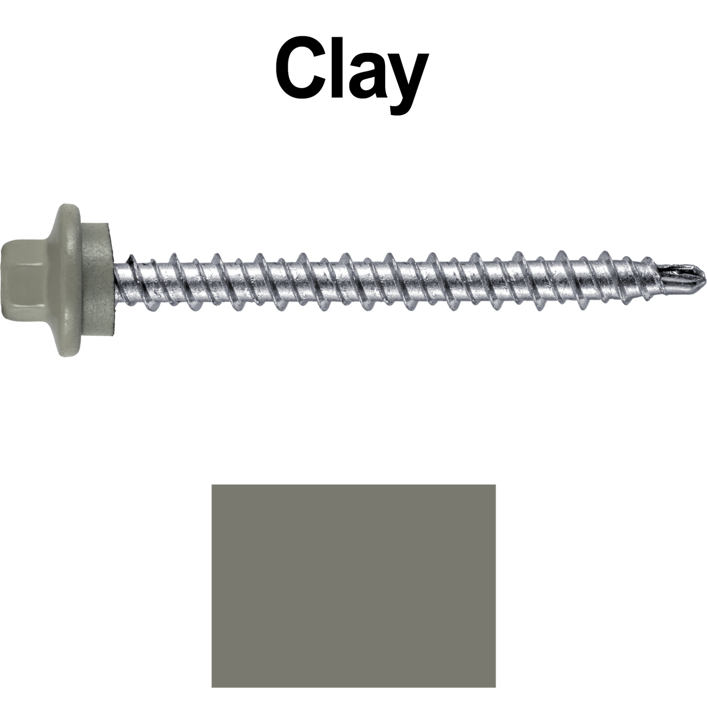 10 x 2” Stainless Steel Mini Driller Sheet Metal Roofing Screw - Hex Washer Cap - Self starting metal to wood siding screws - EPDM washer. Colored head.