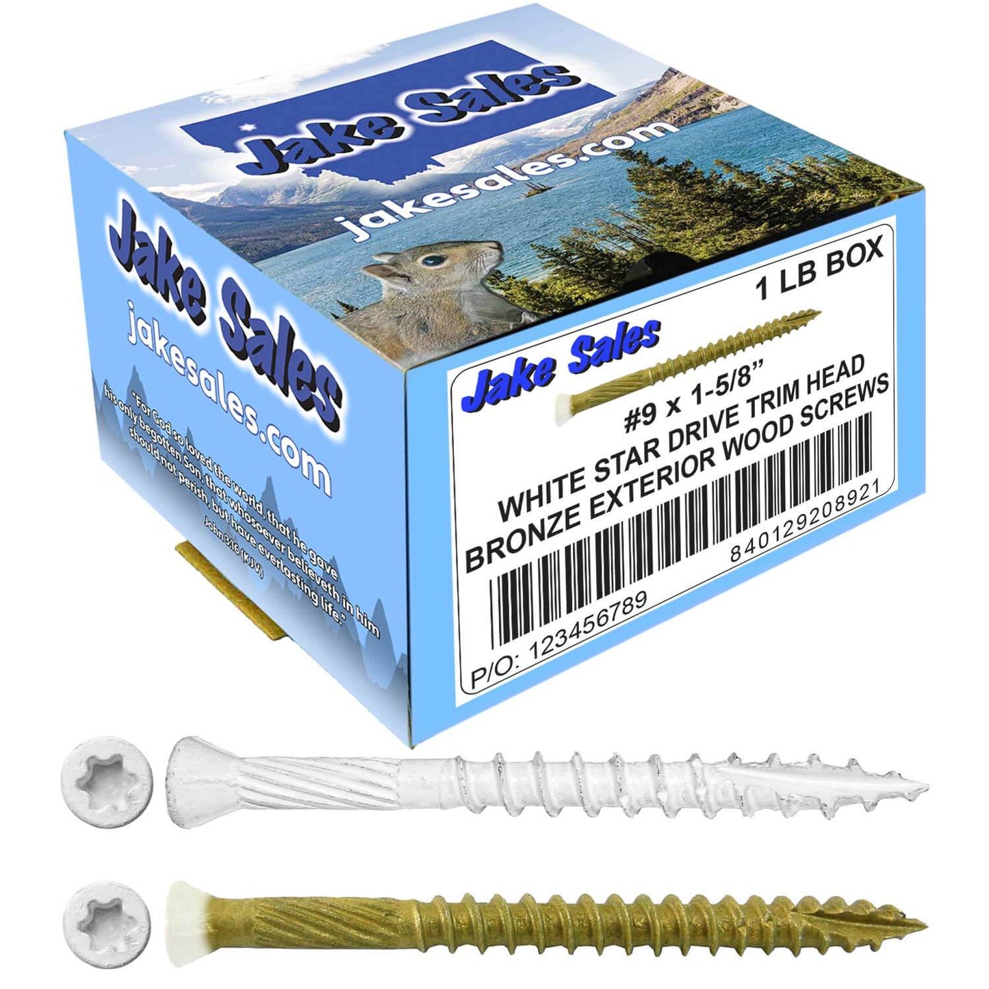 #9 Bronze Star WHITE TRIM HEAD Wood Screw Torx/Star Drive Head- Multipurpose Exterior Coated Torx/Star Drive Wood Screws