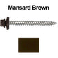 12 x 2-1/2" Stainless Steel Metal Roofing Screw - Hex Washer Head - Self starting/self tapping - EPDM washer. Colored head.