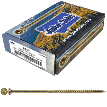 #10 Gold Star/Torx Drive Zinc Coated T-25 Flat Head Wood Screws