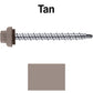 10 X 2” Zinc Aluminum Cap MINI-DRILLER Roofing Screws HI-LO THREAD Zinc Plated Carbon Steel Shank - EPDM Washer - Colored head