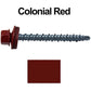 10 x 2" - Mini Driller Sheet Metal Roofing Screw - Hex Washer Head -  Self starting metal to wood siding screws. EPDM washer. Colored head.