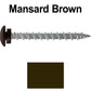 10 x 2" LOW PROFILE Star Head Roofing Screws - HI-LO Thread - Metal To Wood - T25 Torx Drive Head - EPDM washer.