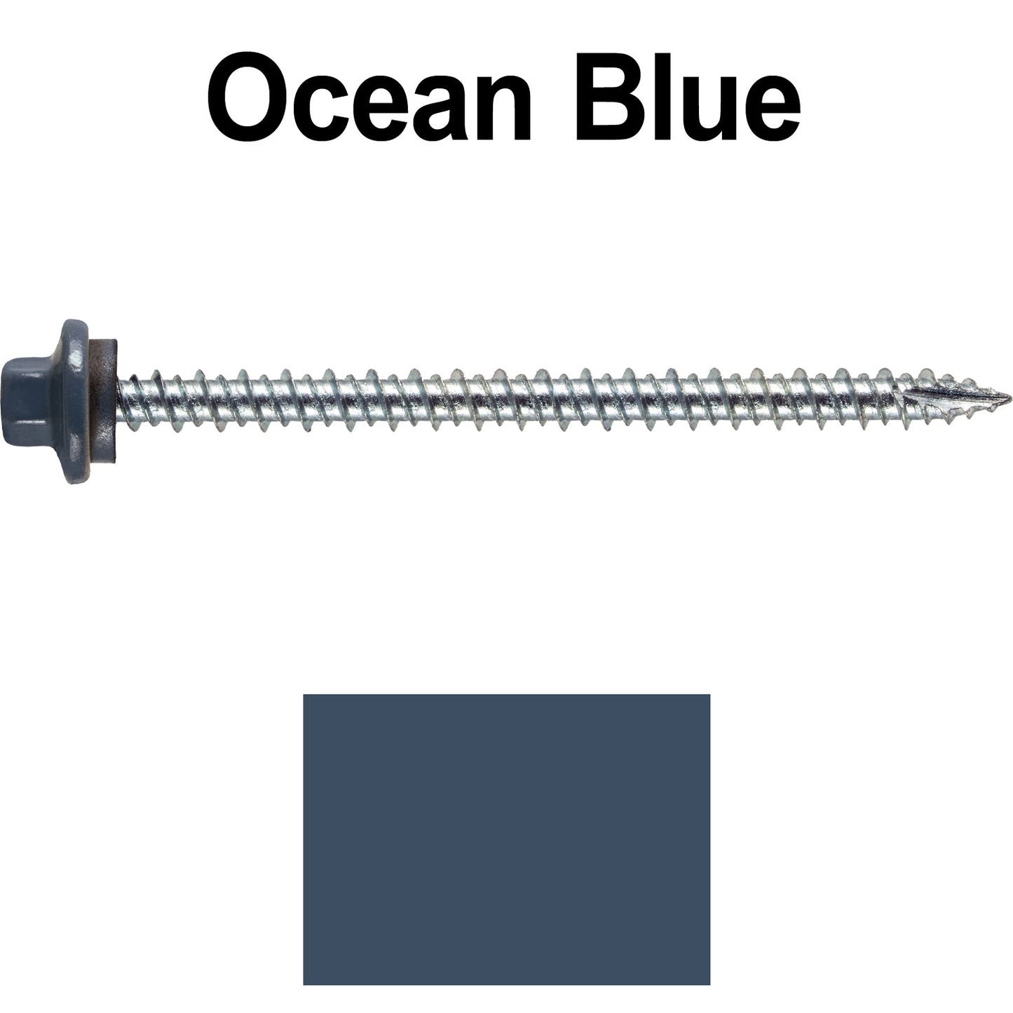 10 x 3” - STAINLESS HEX / ZINC Sheet Metal Roof Screw. Self starting metal to wood siding screws. EPDM washer. Colored head.