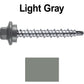 #10 x 1-1/2" Stainless Steel Mini Driller Sheet Metal Roofing Screw - Hex Washer Cap - Self starting metal to wood siding screws - EPDM washer. Colored head.