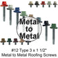 #12x1-1/2" Metal to Metal Type #3 Hex Head Drill Point Metal to Metal Roofing Screws. 9/16" EPDM Washer (250 Screws)