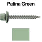 #9 x 1-1/2" Stainless Steel Metal Roofing Screws - Hex Washer Head - Self-Piercing (SP) tip metal to wood siding screws. EPDM washer. Colored head.