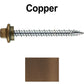 10 x 2” - STAINLESS HEX / ZINC Sheet Metal Roof Screw. Self starting metal to wood siding screws. EPDM washer. Colored head.