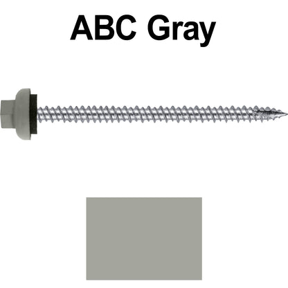 10 X 3“ HI-LO Zinc Aluminum Cap Metal Roofing Screws - Hex Washer Head - Self starting/self tapping - EPDM washer. Colored head.