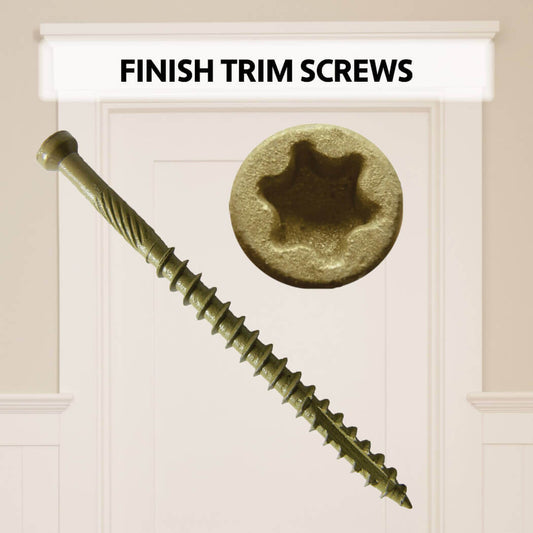 "Tiny" FINISH HEAD Wood Screw Torx/Star  Head - Finish Head Exterior Coated Torx/Star Drive Wood Screws-Tiny Head Wood Screws