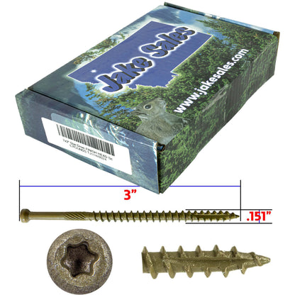 Bronze Coated Multipurpose Wood Screw - Torx/Star Drive - Tiny Finish Head - Exterior Coated - ACQ Compatible - 1-1/4" to 3"
