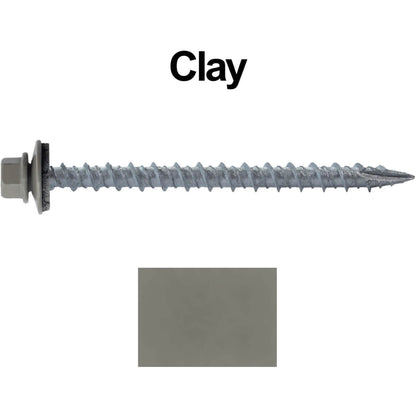#10 x 2-1/2" Metal ROOFING SCREWS - Hex Washer Head - Self starting/self tapping - EPDM washer. Colored head.