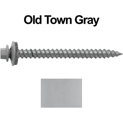 #12 x 2-1/2" RE-GRIP METAL ROOFING SCREWS - Hex Washer Head - Self starting/self tapping - EPDM washer. Colored head.