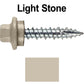 10 x 1" - STAINLESS HEX / ZINC Sheet Metal Roof Screw. Self starting metal to wood siding screws. EPDM washer. Colored head.