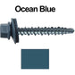 #10 x 1-1/2" Mini Driller Sheet Metal Roofing Screw - Hex Washer Head -  Self starting metal to wood siding screws. EPDM washer. Colored head.