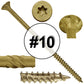#10 x 2" - 6" Bronze Exterior Coated Wood Screw Torx/Star Drive Head - Multipurpose Exterior Coated Torx/Star Drive Wood Screws