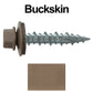 #10 x 1" Metal ROOFING SCREWS - Hex Washer Head - Self starting/self tapping - EPDM washer. Colored head.