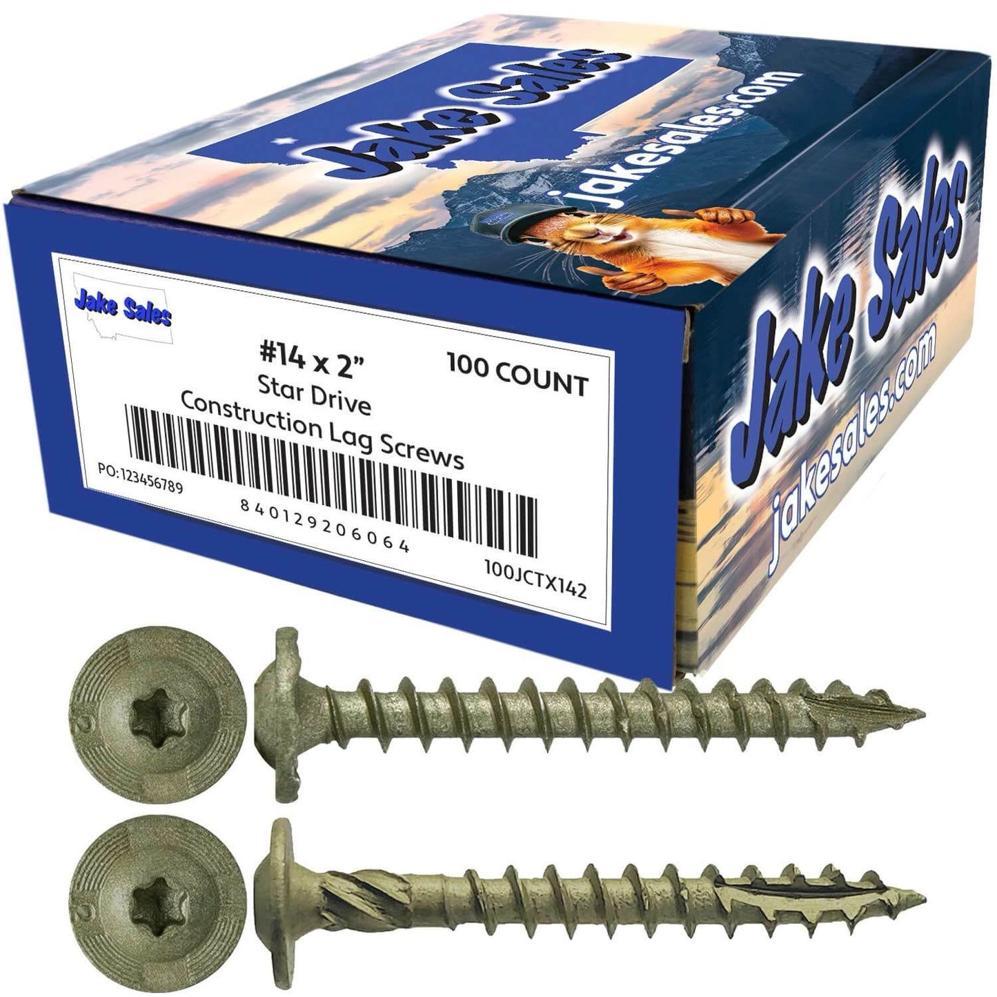 #14 Construction Lag Screws - Exterior Coated Torx/Star Drive Heavy Duty Structural Lag With Modified Truss Washer Head