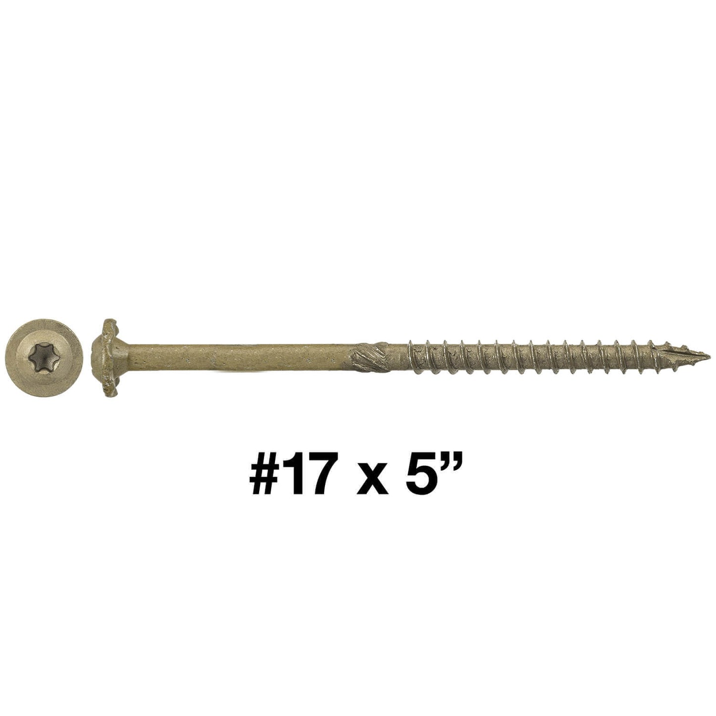 #17 Construction Lag Screw Exterior Coated Torx/Star Drive Heavy Duty Structural Lag - Modified Truss Washer Head