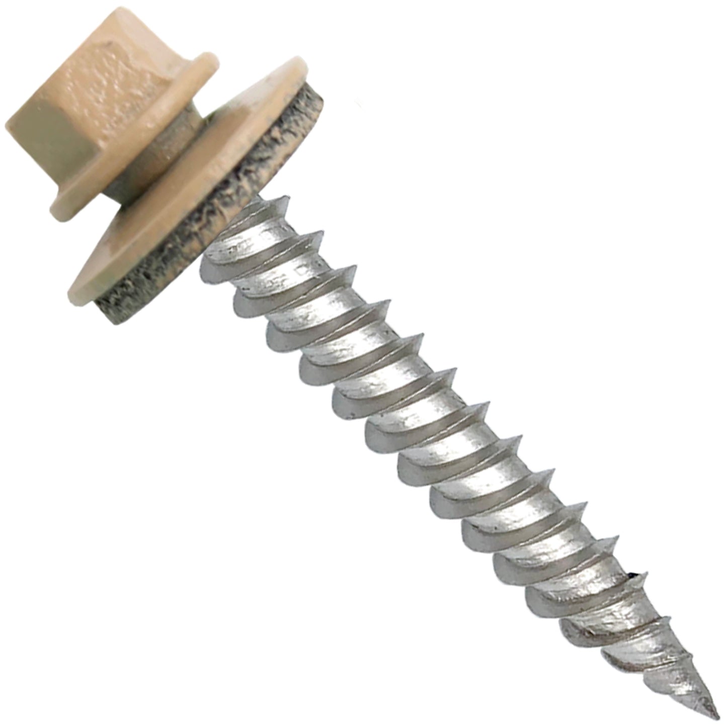 12 x 1-1/2" Stainless Steel Metal Roofing Screw: Hex ReGrip Sheet Metal Roof Screw. Sharp Point metal to wood siding screws. 5/8" EPDM washer. Product comes in 250 Count Bags  - Some Colors Special Order Only