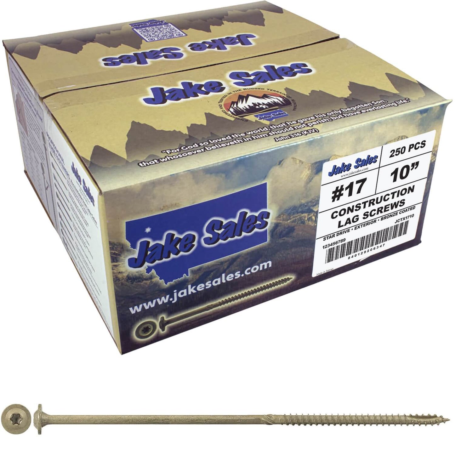 #17 Construction Lag Screw Exterior Coated Torx/Star Drive Heavy Duty Structural Lag - Modified Truss Washer Head