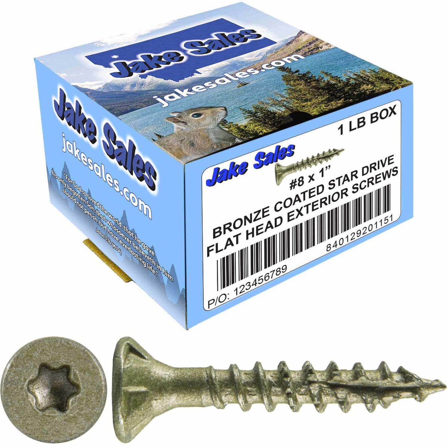 #8 x 3/4" - 2" Bronze Exterior Coated Wood Screw Torx/Star Drive Head - Multipurpose Exterior Coated Torx/Star Drive Wood Screws