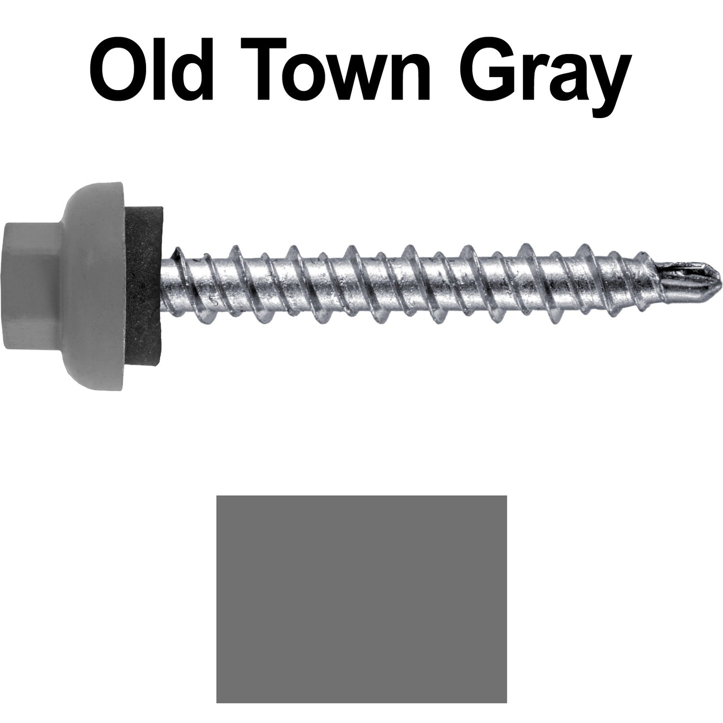 10 X 1-1/2” Zinc Aluminum Cap MINI-DRILLER Roofing Screws HI-LO THREAD Zinc Plated Carbon Steel Shank - EPDM Washer - Colored head
