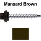 10 X 1-1/2” Zinc Aluminum Cap MINI-DRILLER Roofing Screws HI-LO THREAD Zinc Plated Carbon Steel Shank - EPDM Washer - Colored head