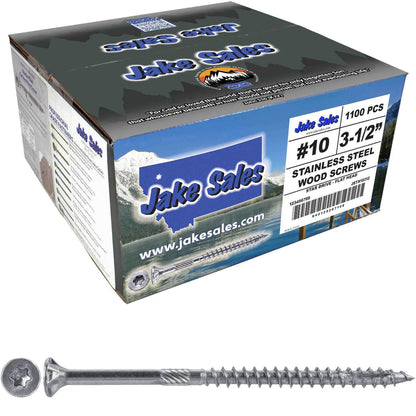 #10 Silver Star Stainless Steel Wood Screw Torx/Star Drive Head - 300 Series Stainless Steel Torx/Star Drive Wood Screws
