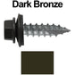 #14 x 1"  Metal ROOFING SCREWS - Hex Washer Head - Self starting/self tapping - EPDM washer. Colored head.