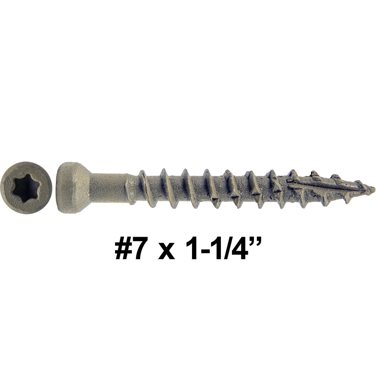 #7 Bronze Coated Multipurpose Wood Screw Torx/Star Tiny Finish Head - Exterior Coated - ACQ Compatible Wood Screws