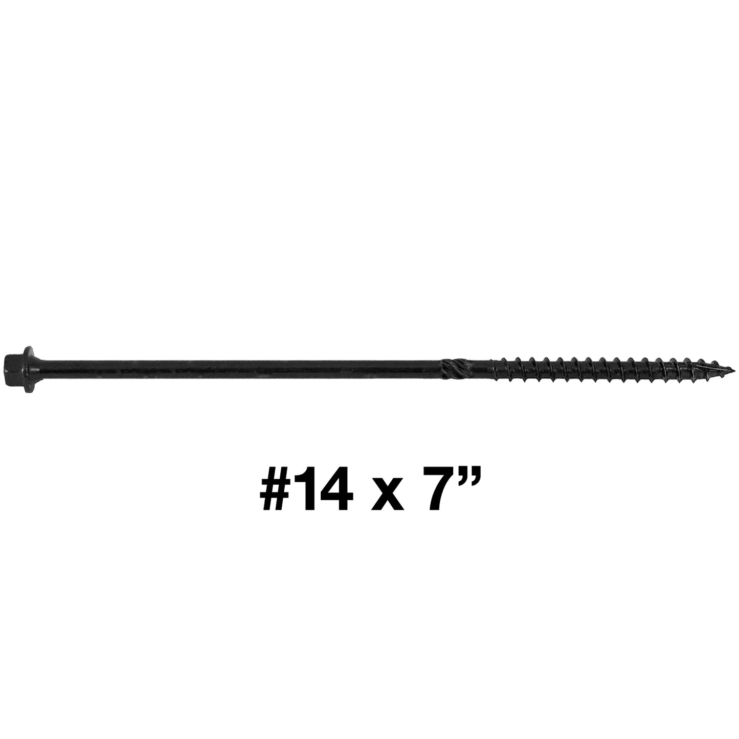 #14 Heavy-Duty Black Timber, Log & Structural Wood Screws - Exterior Coated - Use for Fastening Ledger Boards, Large Timbers, Logs and more.