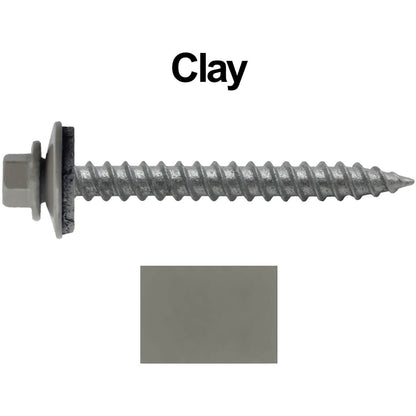 #12 x 2" RE-GRIP METAL ROOFING SCREWS - Hex Washer Head - Self starting/self tapping - EPDM washer. Colored head.