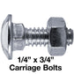 CARRIAGE BOLTS - Galvanized Bulk Chain Link Fence Carriage Bolts