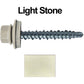 #10 x 1-1/2" Mini Driller Sheet Metal Roofing Screw - Hex Washer Head -  Self starting metal to wood siding screws. EPDM washer. Colored head.
