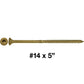 #14 x 5" - 8" Bronze Exterior Coated Wood Screws - Extra Long Bronze Wood Screw with Torx/Star Drive Head - Multipurpose Torx/Star Drive Wood Screws