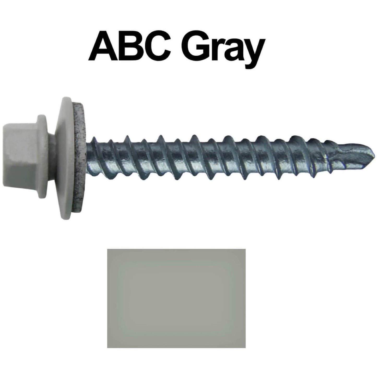 #10 x 1-1/2" Mini Driller Sheet Metal Roofing Screw - Hex Washer Head -  Self starting metal to wood siding screws. EPDM washer. Colored head.
