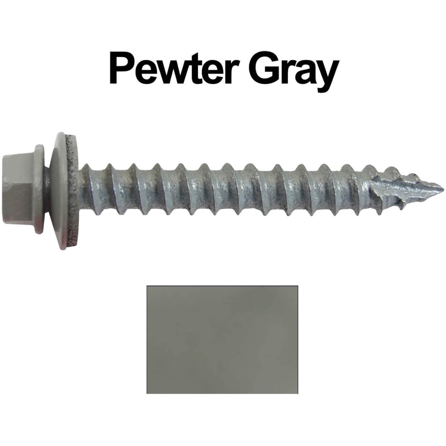 #14 x 2" Metal ROOFING SCREWS - Hex Washer Head - Self starting/self tapping - EPDM washer. Colored head.