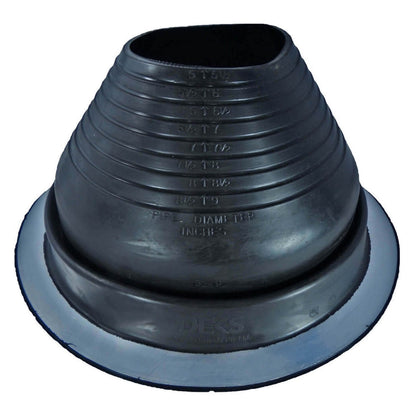 Dektite ROUND Black EPDM flexible Pipe Flashing, Roof Jack, Pipe Booting Flashing