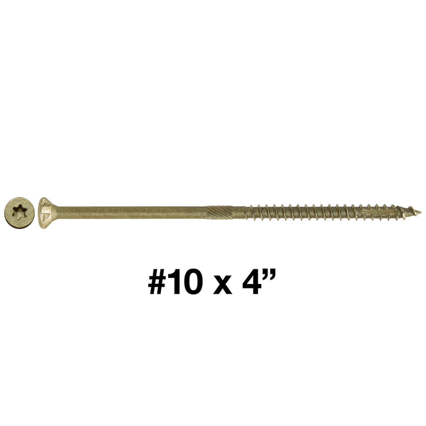 #10 x 2" - 6" Bronze Exterior Coated Wood Screw Torx/Star Drive Head - Multipurpose Exterior Coated Torx/Star Drive Wood Screws