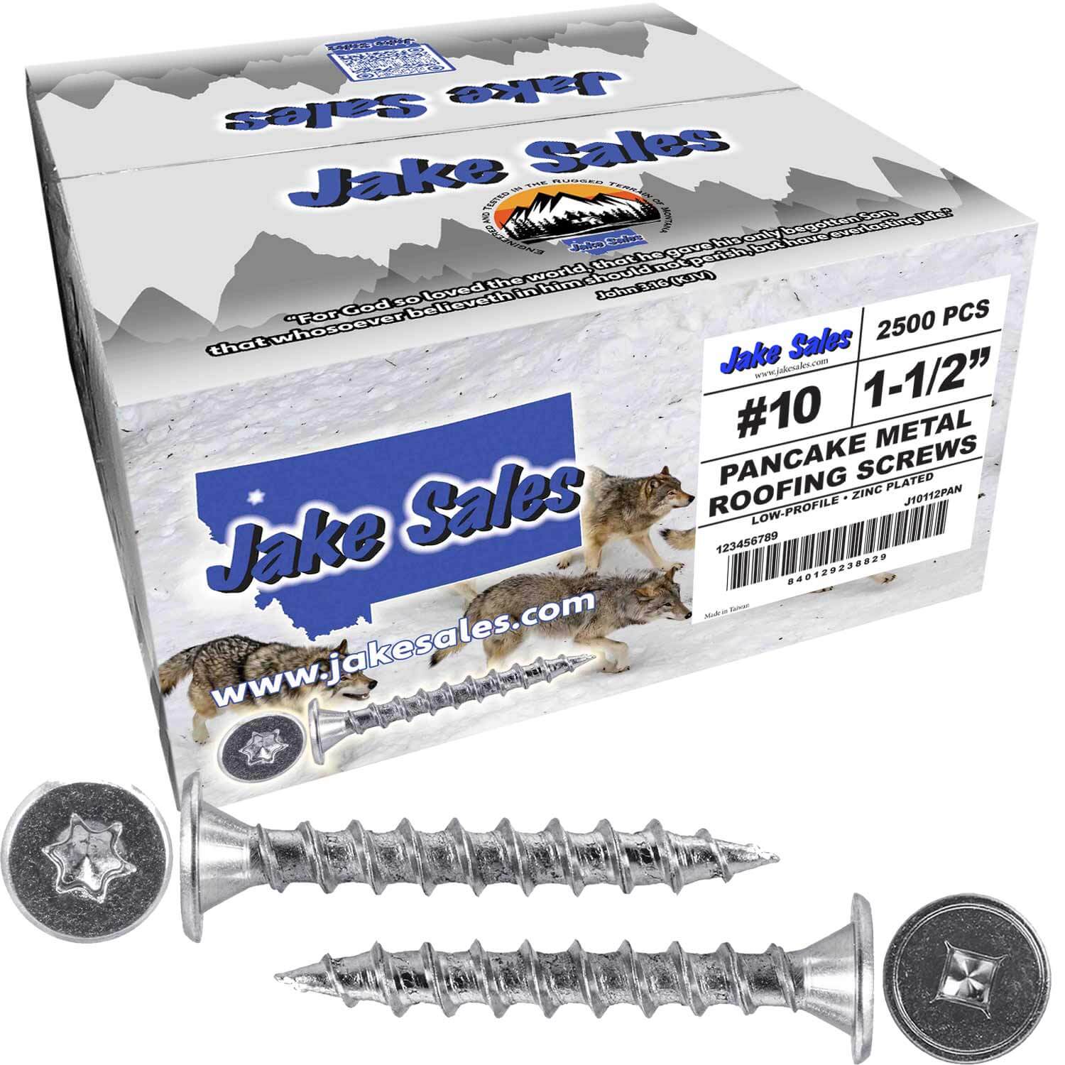 10 Low Profile Pancake Head Roofing Screws - Wood to Metal - For