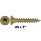 #8 x 3/4" - 2" Bronze Exterior Coated Wood Screw Torx/Star Drive Head - Multipurpose Exterior Coated Torx/Star Drive Wood Screws