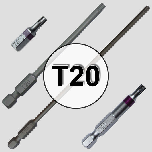 T20 (T-20) Torx/Star Driver Bit - Color Coded Torx/Star Drive Quick Change Shank Bit for Screws and Fasteners Requiring T20 (T-20)